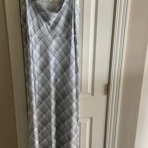 Sleeveless Gray Plaid Maxi Dress